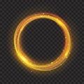 Golden glowing fire rings with glitters Royalty Free Stock Photo