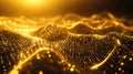 Golden glowing grid creating an abstract data network Royalty Free Stock Photo