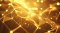 Golden glowing plexus network forming technology connections Royalty Free Stock Photo
