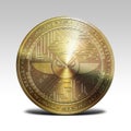 Golden gnosis coin on white background 3d rendering