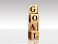 Golden goal with reflection Royalty Free Stock Photo
