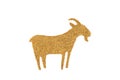 Golden goat made of glitter
