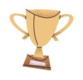 Golden goblet cup trophy element Royalty Free Stock Photo