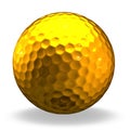 Golden golf ball Royalty Free Stock Photo