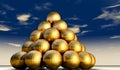 Golden golf balls Royalty Free Stock Photo