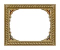 Golden gothic frame for paintings, mirrors or photo isolated on white background Royalty Free Stock Photo