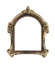 Golden gothic frame for paintings, mirrors or photo isolated on white background. Design element with clipping path