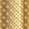 Golden gradient flower pattern metal background