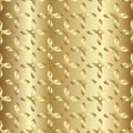 Golden gradient flower pattern metal background