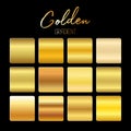 Golden gradients set vector design illustration Royalty Free Stock Photo