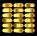 Golden gradients vector set icons. Golden set Royalty Free Stock Photo