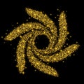 Golden grainy abstract texture on a black background Gold Royalty Free Stock Photo