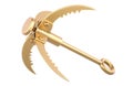 Golden Grappling Hook, 3D rendering