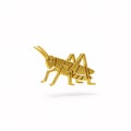 A golden grasshopper icon, isolated on a white Royalty Free Stock Photo