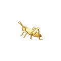 A golden grasshopper icon, isolated on a white Royalty Free Stock Photo