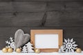 Golden Gray Christmas Decoration, Snow, Copy Space