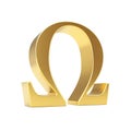 Golden Greek Omega Letter Symbol. 3d Rendering Royalty Free Stock Photo