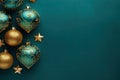 golden and green christmas ball decoration Royalty Free Stock Photo