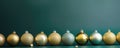 golden and green christmas ball decoration AI generated Royalty Free Stock Photo