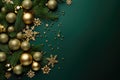 golden and green christmas ball decoration Royalty Free Stock Photo