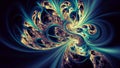 Golden Green Fibonacci Fractal Art Royalty Free Stock Photo