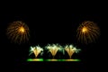Colorful fireworks display on black sky for Celebration and anniversary concept Royalty Free Stock Photo