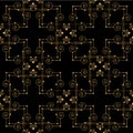 Golden grid on black background