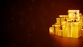 golden group of presents for new year with empty place - industrial 3D rendering