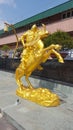 Golden Guan Gong statue in Chinese Temple