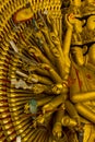 Golden Guanyin Golden Statue has a hand with 1000 hands Royalty Free Stock Photo