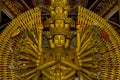 Golden Guanyin Golden Statue has a hand with 1000 hands Royalty Free Stock Photo