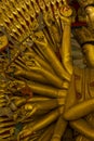 Golden Guanyin Golden Statue has a hand with 1000 hands Royalty Free Stock Photo