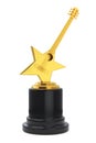 Golden Guitar as Star Winners Award. 3d Rendering