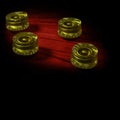 Golden guitar volume and tone knobs Royalty Free Stock Photo