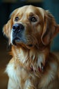 Golden-haired Companion: A Regal Portrait of a Patient Underbite