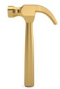 Golden hammer Isolated on white background. 3d illustration