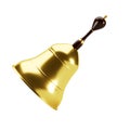 Golden hand bell isolated on white background Royalty Free Stock Photo