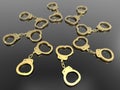 Golden hand cuffs circular pattern