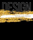 Golden hand-drawn design elements. Vector templates for posters, flyers, brand, brochure. Golden, black, white