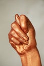 Golden hand, the sign of nothing you will not get.Negative value. Golden Fig