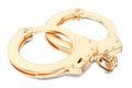 Golden Handcuffs closeup, 3D rendering