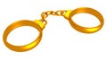 Golden handcuffs in the form of wedding rings