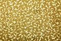 Golden handmade art paper with floral pattern Royalty Free Stock Photo