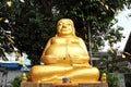 Golden happy fat Buddha statue