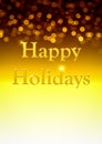 Golden Happy Holidays Background