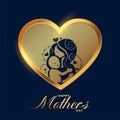 Golden happy mothers day beautiful card design