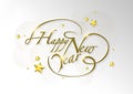 Golden Happy New Year Calligraphic Greeting Card