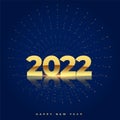 Golden happy new year 2022 celebration background Royalty Free Stock Photo