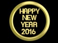 Golden happy new year HNY 2016