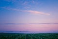 Golden Harvest: Serene Morning in the Countryside Potato Field Royalty Free Stock Photo